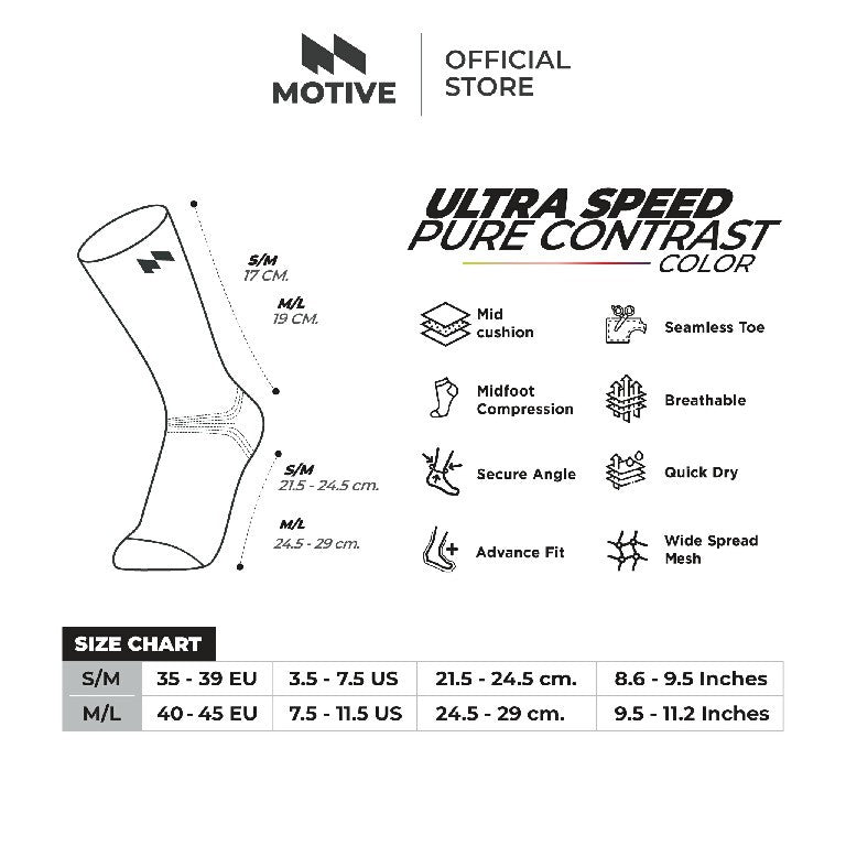 MOTIVE SOCK | PURE COLORS | ULTRA SPEED